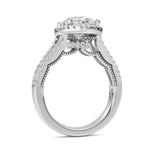 3CTW Oval Shaped Lab Grown Diamond (F/VS) Split shank Accented Ring in 14K Gold