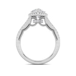 2CTW Pear Shaped Lab Grown Diamond (F/VS) Split Shank Accented Ring in 14K Gold