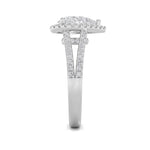 2CTW Pear Shaped Lab Grown Diamond (F/VS) Split Shank Accented Ring in 14K Gold