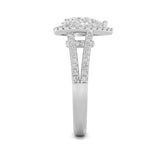 2CTW Pear Shaped Lab Grown Diamond (F/VS) Split Shank Accented Ring in 14K Gold
