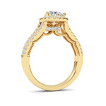 2CTW Pear Shaped Lab Grown Diamond (F/VS) Split Shank Accented Ring in 14K Gold