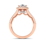 2CTW Pear Shaped Lab Grown Diamond (F/VS) Split Shank Accented Ring in 14K Gold