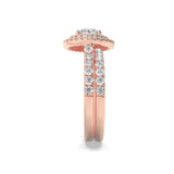 2CTW Round Shaped Lab Grown Diamond (F/VS) Double Halo Bridal Set Engagement Ring Set in 14K Gold