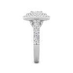 2CTW Oval Shaped Lab Grown Diamond (F/VS) Double Halo Engagement Ring in 14K Gold