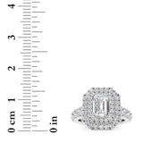 2CTW Radiant Shaped Lab Grown Diamond (F/VS) Double Halo Engagement Ring in 14K Gold
