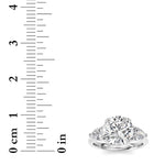 3CTW Round Shaped Lab Grown Diamond (F/VS) Three Stone Hidden Halo Ring in 14K Gold