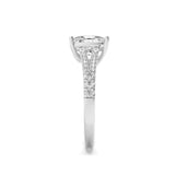 2.25CTW Elongated Cushion Shaped Lab Grown Diamond (F/VS) Split Shank Accented Enagagement Ring in 14K Gold