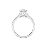 2CTW Oval Shaped Lab Grown Diamond (F/VS) Split Shank Trellis Engagement Ring in 14K Gold