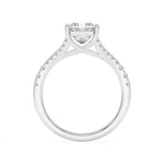 2CTW Princess Shaped Lab Grown Diamond (F/VS) Split Shank Trellis Engagement Ring in 14K Gold