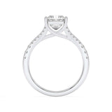 2CTW Princess Shaped Lab Grown Diamond (F/VS) Split Shank Trellis Engagement Ring in 14K Gold