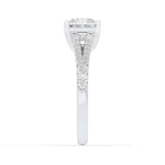 2CTW Princess Shaped Lab Grown Diamond (F/VS) Split Shank Trellis Engagement Ring in 14K Gold