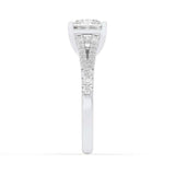 2CTW Princess Shaped Lab Grown Diamond (F/VS) Split Shank Trellis Engagement Ring in 14K Gold