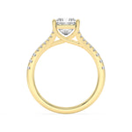 2CTW Princess Shaped Lab Grown Diamond (F/VS) Split Shank Trellis Engagement Ring in 14K Gold