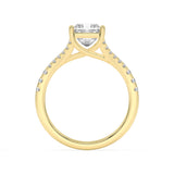 2CTW Princess Shaped Lab Grown Diamond (F/VS) Split Shank Trellis Engagement Ring in 14K Gold