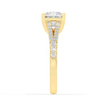 2CTW Princess Shaped Lab Grown Diamond (F/VS) Split Shank Trellis Engagement Ring in 14K Gold