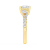 2CTW Princess Shaped Lab Grown Diamond (F/VS) Split Shank Trellis Engagement Ring in 14K Gold