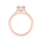 2CTW Princess Shaped Lab Grown Diamond (F/VS) Split Shank Trellis Engagement Ring in 14K Gold