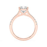 2CTW Princess Shaped Lab Grown Diamond (F/VS) Split Shank Trellis Engagement Ring in 14K Gold