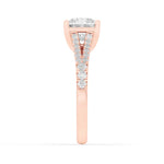 2CTW Princess Shaped Lab Grown Diamond (F/VS) Split Shank Trellis Engagement Ring in 14K Gold