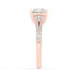2CTW Princess Shaped Lab Grown Diamond (F/VS) Split Shank Trellis Engagement Ring in 14K Gold