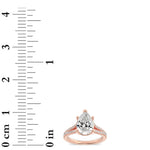2CTW Pear Shaped Lab Grown Diamond (F/VS) Split Shank Trellis Engagement Ring in 14K Gold