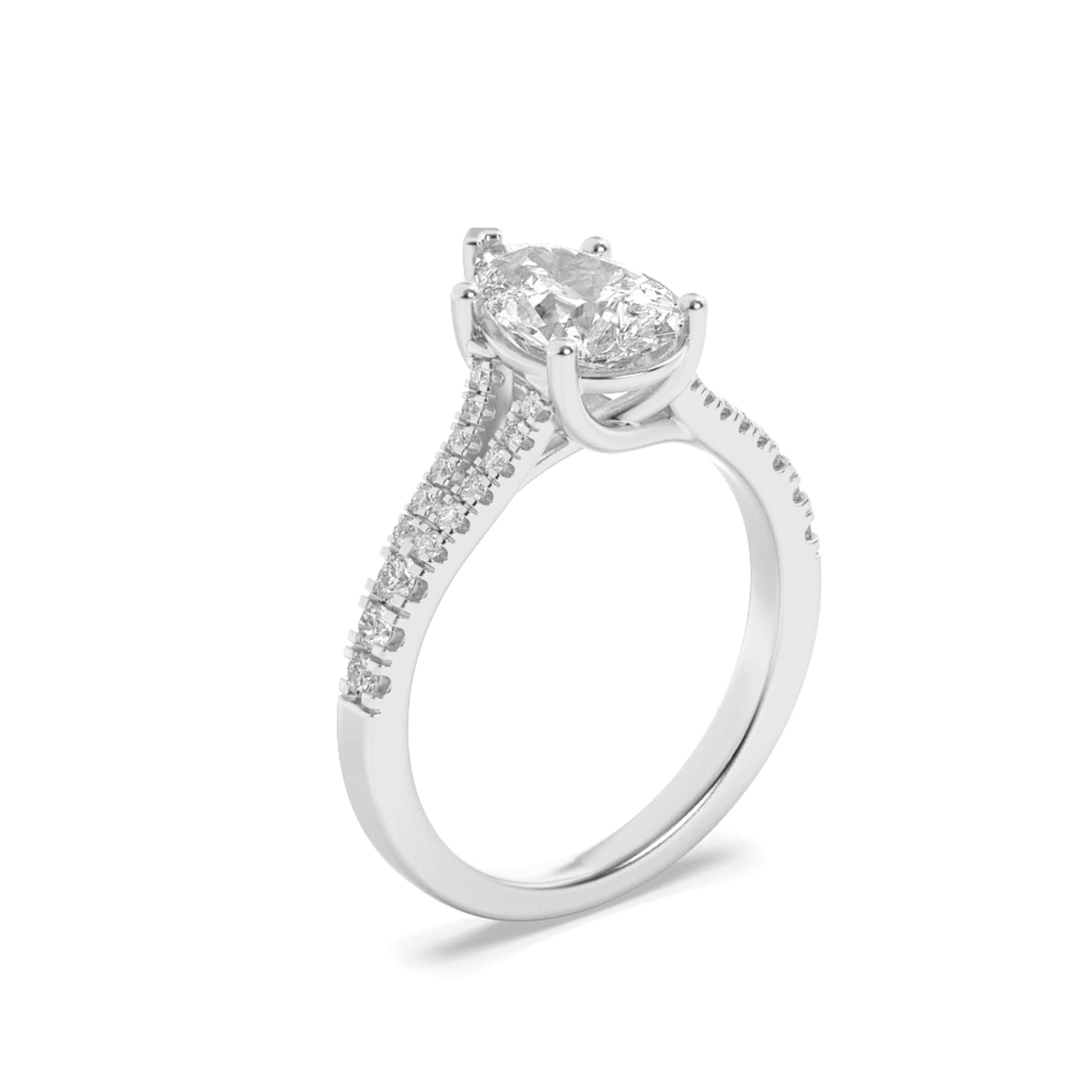 3CTW Pear Shaped Lab Grown Diamond (F/VS) RING in 14K Gold