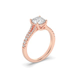 2CTW Round Shaped Lab Grown Diamond (F/VS) Split Shank Trellis Engagement Ring in 14K Gold