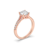 2CTW Round Shaped Lab Grown Diamond (F/VS) Split Shank Trellis Engagement Ring in 14K Gold