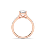 2CTW Round Shaped Lab Grown Diamond (F/VS) Split Shank Trellis Engagement Ring in 14K Gold