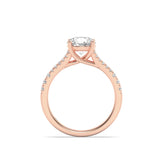 2CTW Round Shaped Lab Grown Diamond (F/VS) Split Shank Trellis Engagement Ring in 14K Gold