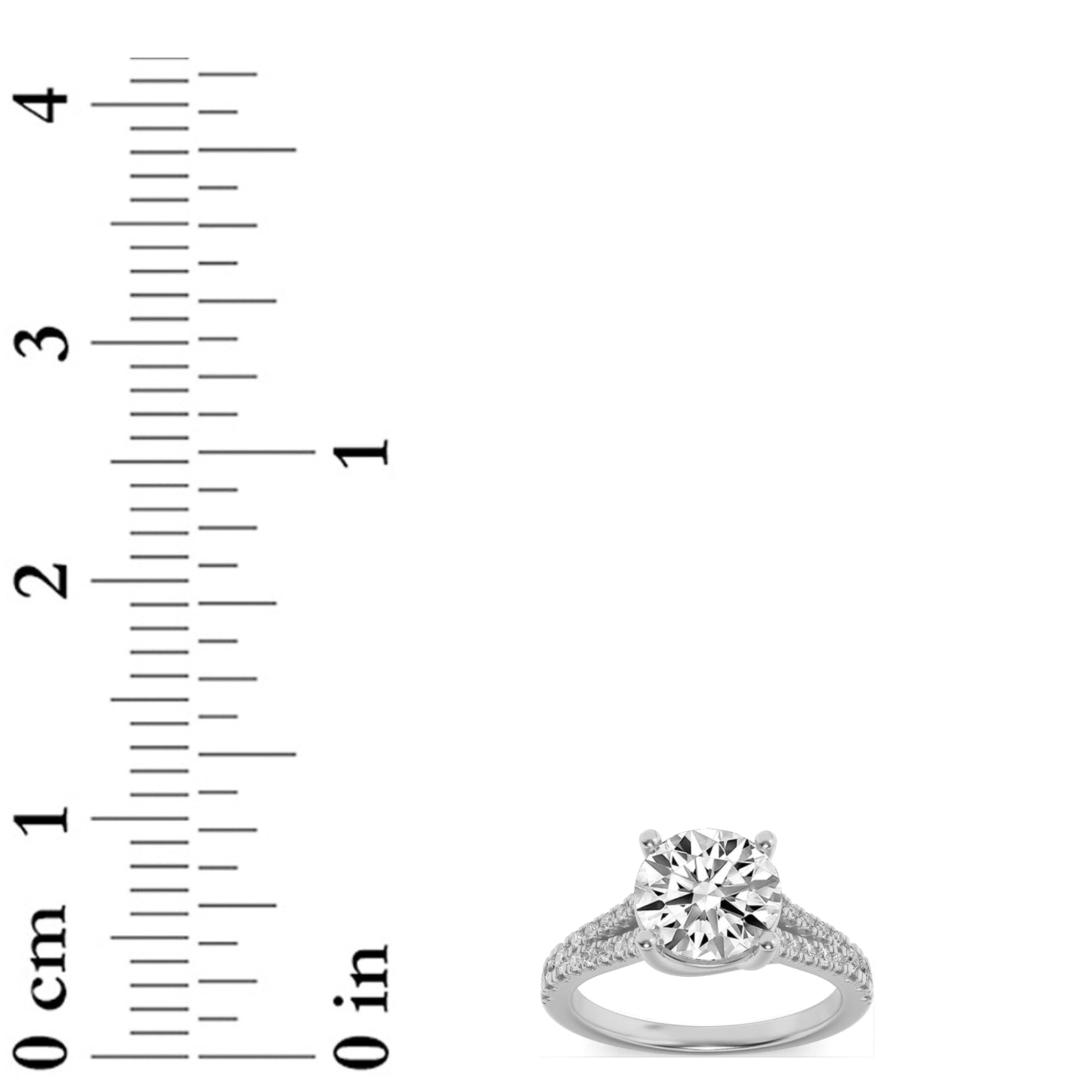 4CTW Round Shaped Lab Grown Diamond (F/VS) Split Shank Trellis Engagement Ring in 14K Gold