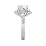 2CTW Oval Shaped Lab Grown Diamond (F/VS) Swirl Accented Engagement Ring in 14K Gold