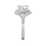 2CTW Oval Shaped Lab Grown Diamond (G/VS) Swirl Accented Engagement Ring in 14K Gold