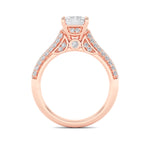 2.5CTW Emerald Shaped Lab Grown Diamond (F/VS) Hidden Halo Accented Engagement Ring in 14K Gold