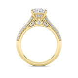 1.5CTW Oval Shaped Lab Grown Diamond (F/VS) Hidden Halo Accented Engagement Ring in 14K Gold