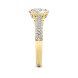 1.5CTW Oval Shaped Lab Grown Diamond (F/VS) Hidden Halo Accented Engagement Ring in 14K Gold