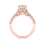 1.5CTW Oval Shaped Lab Grown Diamond (F/VS) Hidden Halo Accented Engagement Ring in 14K Gold