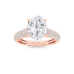 2.5CTW Oval Shaped Lab Grown Diamond (F/VS) Hidden Halo Accented Engagement Ring in 14K Gold