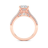 2.5CTW Oval Shaped Lab Grown Diamond (F/VS) Hidden Halo Accented Engagement Ring in 14K Gold