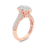 1.5CTW Pear Shaped Lab Grown Diamond (F/VS) Hidden Halo Accented Engagement Ring in 14K Gold