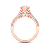 1.5CTW Pear Shaped Lab Grown Diamond (F/VS) Hidden Halo Accented Engagement Ring in 14K Gold