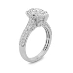 2.5CTW Pear Shaped Lab Grown Diamond (F/VS) Hidden Halo Accented Engagement Ring in 14K Gold