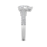 2.5CTW Pear Shaped Lab Grown Diamond (F/VS) Hidden Halo Accented Engagement Ring in 14K Gold