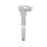 2.5CTW Pear Shaped Lab Grown Diamond (F/VS) Hidden Halo Accented Engagement Ring in 14K Gold