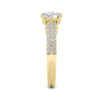 2.5CTW Round Shaped Lab Grown Diamond (F/VS) Hidden Halo Accented Engagement Ring in 14K Gold