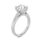 1CTW Round Shaped Lab Grown Diamond (F/VS) Accented Enagement Ring in 14K Gold