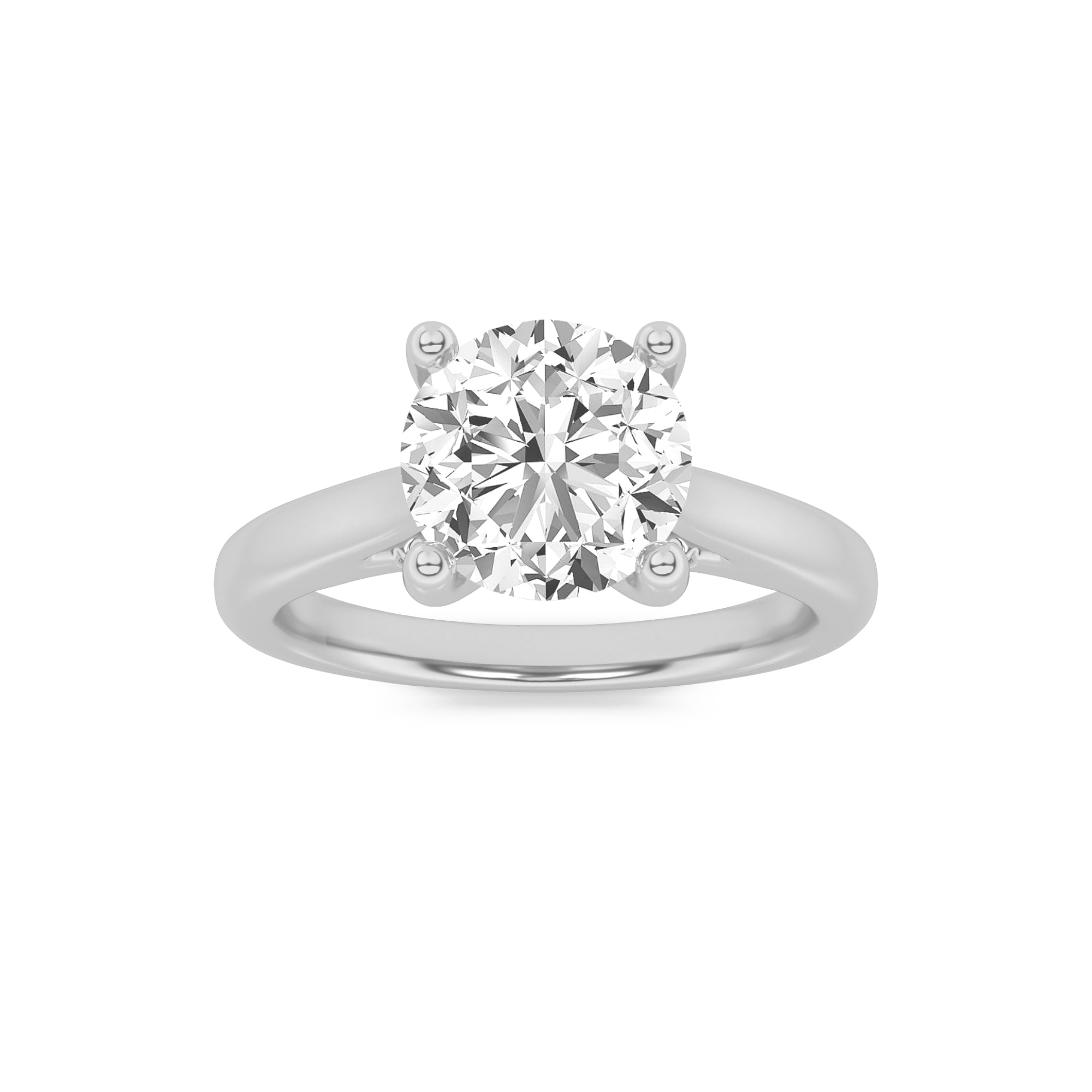 2CTW Round Shaped Lab Grown Diamond (G/VS) Accented Enagement Ring in 14K Gold