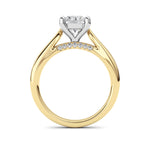 2CTW Round Shaped Lab Grown Diamond (F/VS) Accented Enagement Ring in 14K Gold