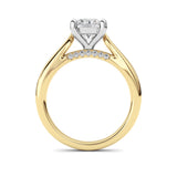 2CTW Round Shaped Lab Grown Diamond (F/VS) Accented Enagement Ring in 14K Gold