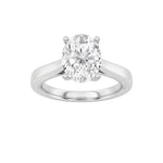 3CTW Oval Shaped Lab Grown Diamond (G/VS) Twisted Basket Cathedral Shank Solitaire Ring in 14K Gold